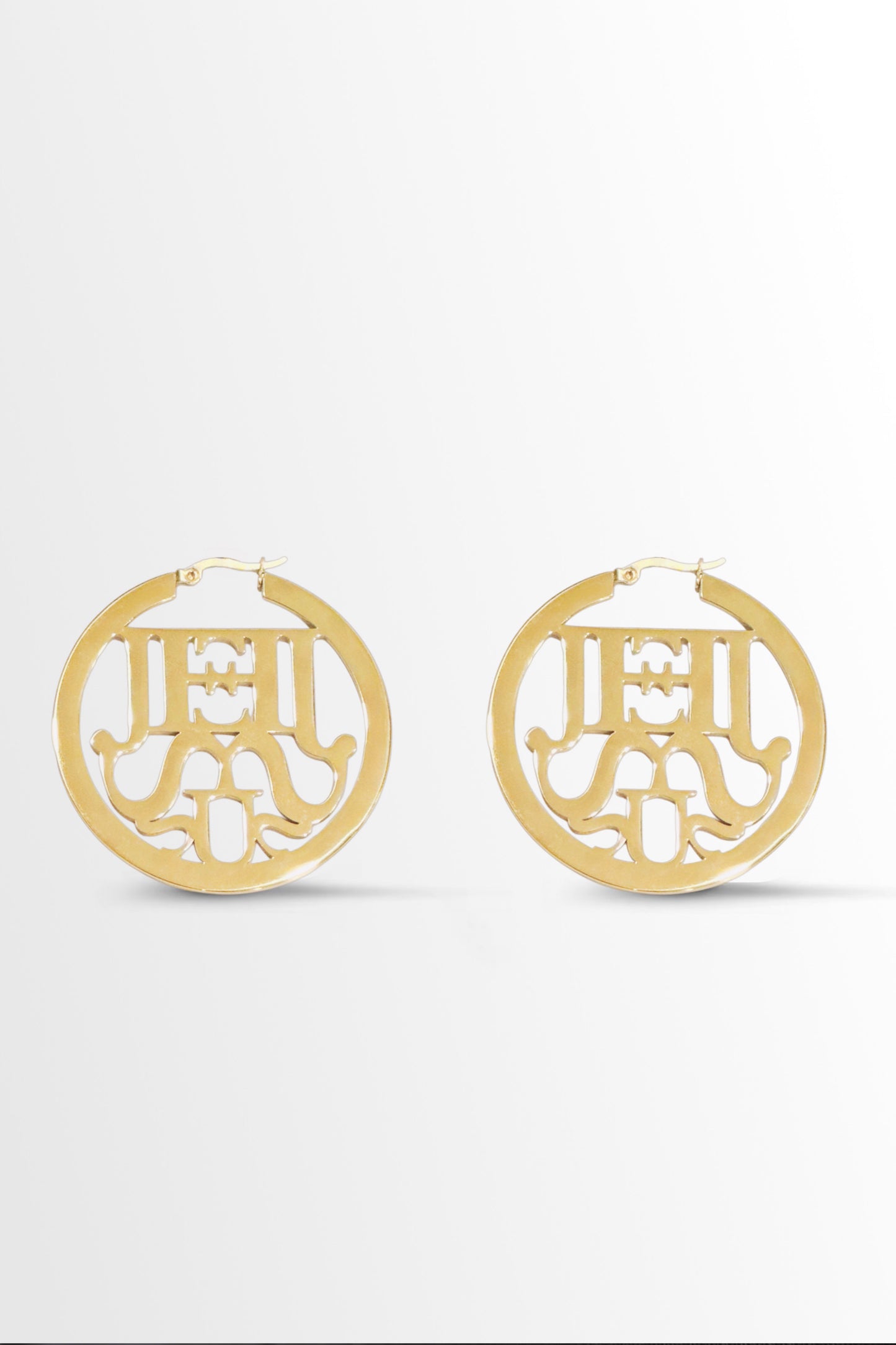 COMASUAR LOGO HOOP EARRINGS