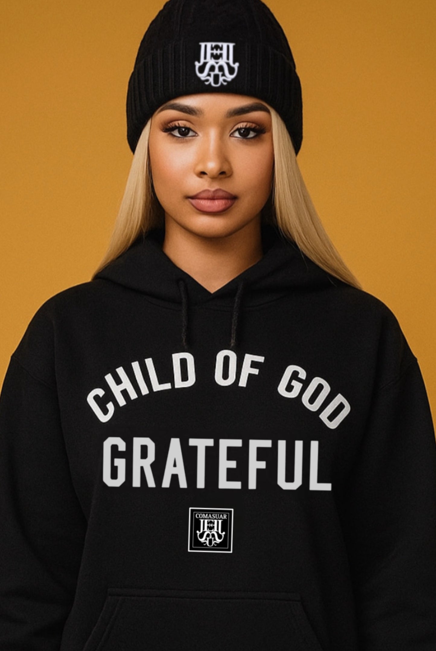 CHILD OF GOD | GRATEFUL hoodie (BLACK/WHITE)
